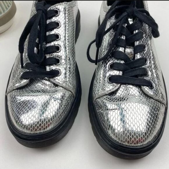 Dr. Martens Shoes - VERY RARE Dr. Martens SPIN Silver Snakeskin Metallic Shoes